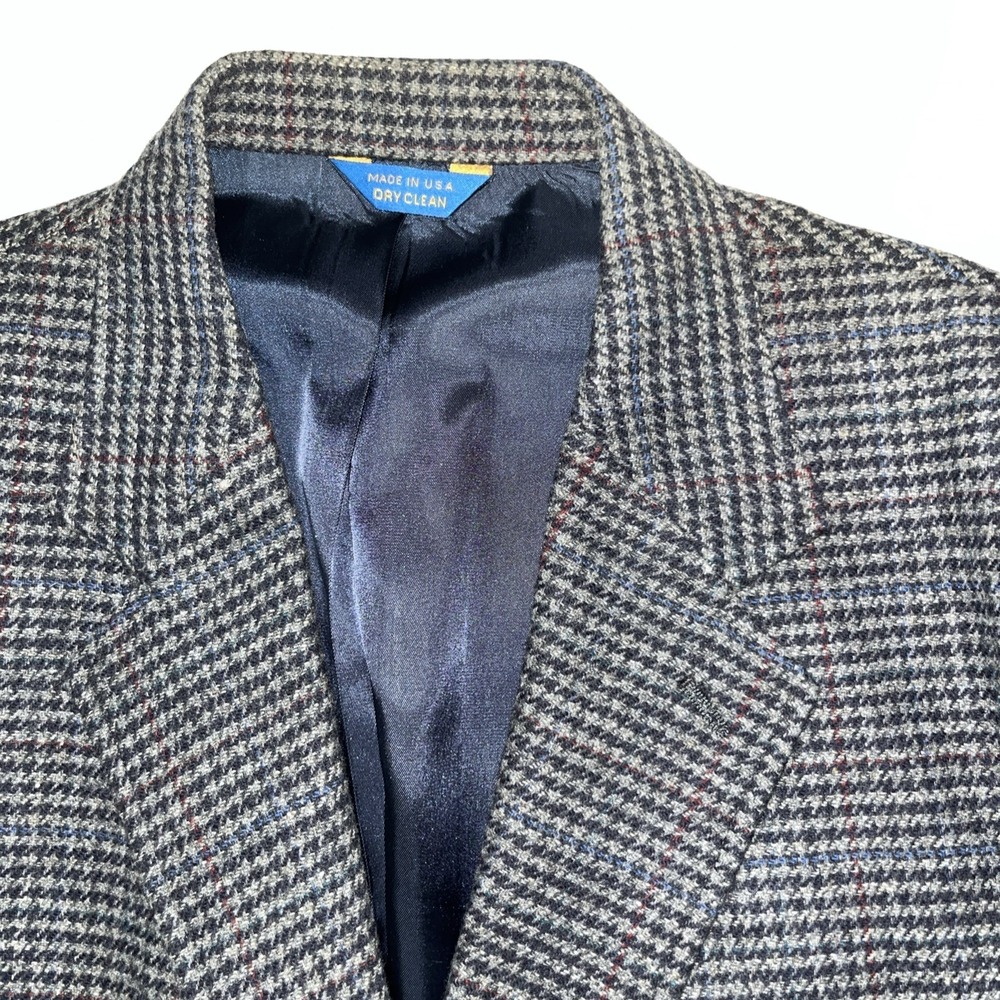 Pendleton Gray Blue 100% Wool Blazer Sport Coat Jacket Sz Tweed 48 R - Picture 2 of 8